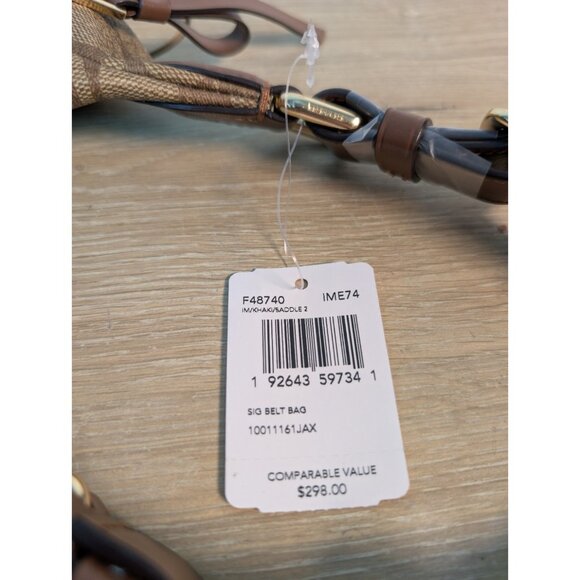 Coach Waist Belt Bag Leather Brown Total Signature Pattern F48740 New NWT Fanny - Picture 8 of 10